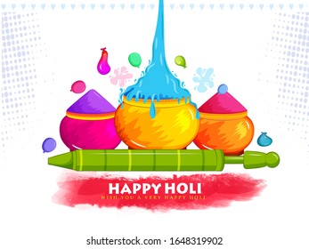 Indian Festival Of Happy Holi colorful Background