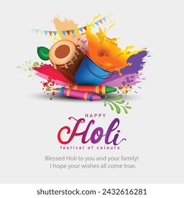 Indian festival happy Holi with colorful background. abstract vector illustration design 