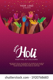 Indian festival happy holy colorful party poster, banner background. vector illustration background