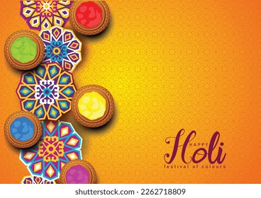 Indian festival happy holy colorful poster, banner background. abstract vector illustration yellow background