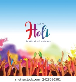 Indian festival happy holy colorful party poster, banner background. vector illustration background