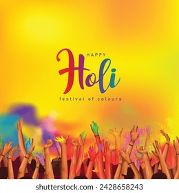 Indian festival happy holy colorful party poster, banner background. vector illustration background	