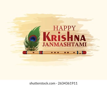 Indian festival happy janmashtami celebration banner