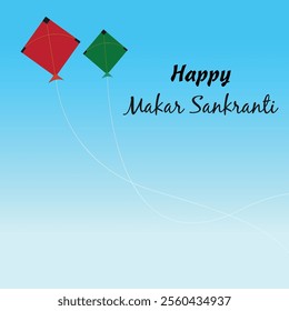 Indian festival Happy Makar Sankranti poster design with kites flying in the sky. abstract vector illustration design. Makar Sankranti.