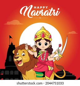 Indian festival happy Navratri banner design template.