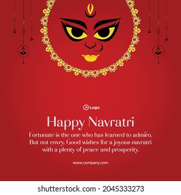 Indian festival happy Navratri banner design template. 