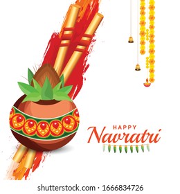 Indian festival Happy Navratri Celebration Background With Beautiful maa Durga face and Dandiya 
Sticks.