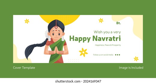 Indian festival Happy Navratri cover page design template.