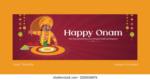 Indian festival happy Onam cover page design.