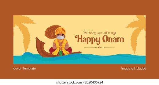 Indian festival happy Onam cover page design.