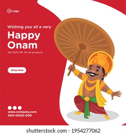 Indian festival happy onam sale banner design template. Vector graphic illustration.