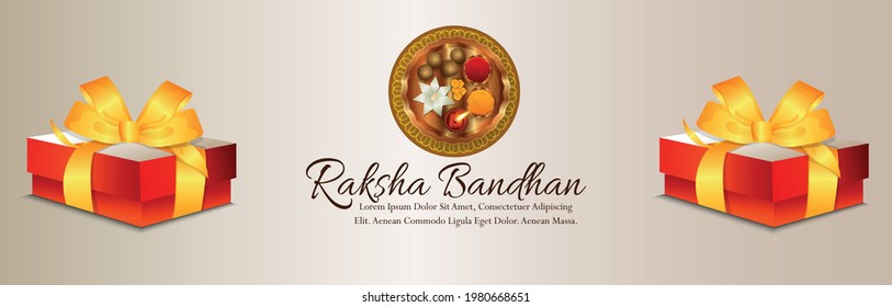 Indian festival happy rakhi celebration banner or header