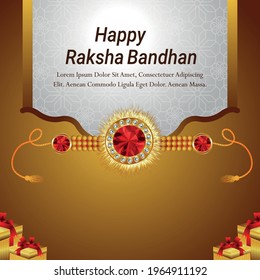 Indian festival happy raksha bandhan invitation greeting card on creative background