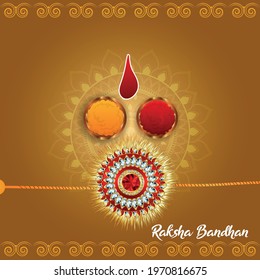 Indian festival happy raksha bandhan invitation greeting card and background
