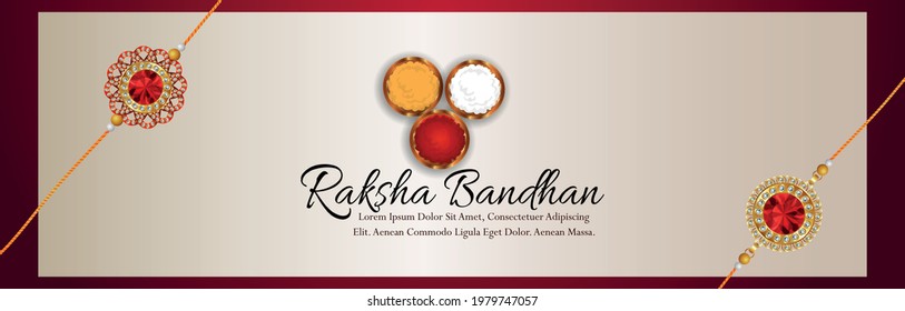 Indian festival happy raksha bandhan invitation banner with vector illustration