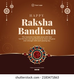 Indian festival happy Raksha Bandhan banner design template.