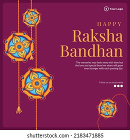 Indian festival happy Raksha Bandhan banner design template.