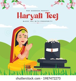 Indian festival haryali teej banner design template.