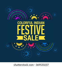 Indian festival holi with colorful floral background for big festive sale offer banner.