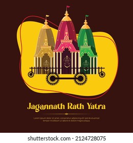 Indian festival jagannath rath yatra banner design template. 