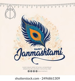 indian Festival Janmashtami Post Design