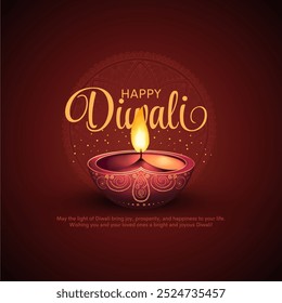 Festival indiano de luzes Feliz Diwali, fundo de férias, cartão de celebração de Diwali, design criativo de ilustração vetorial.