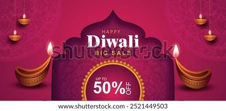 Indian festival of lights Happy Diwali, holiday Background, Diwali celebration greeting card, abstract vector illustration design.	