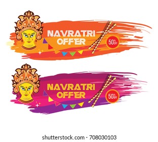 Indian Festival Navratri Festival Offer Banner Design Set