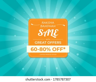 Indian festival offer banner /greeting background concept for raksha bandhan with brother sister, sacred love band on beautiful geometrical backdrop, written text means elder brother happy rakhi