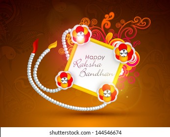 Indian festival Raksha Bandhan background with beautiful rakhi.