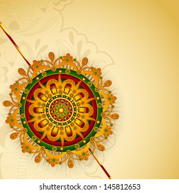 Indian festival Raksha Bandhan background with beautiful rakhi. 