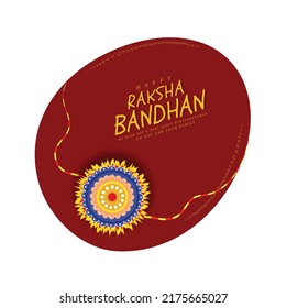 Indian festival Raksha Bandhan Greeting Card Template Design with rakhi and creative text.