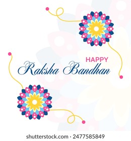 Indian festival Raksha Bandhan greeting card or banner. Vector illustration