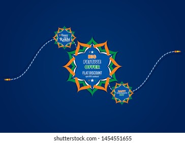 indian festival Raksha Bandhan and Happy independence day india sale banner concept.