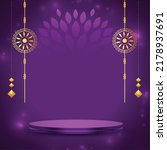 indian festival raksha bandhan purple background with 3d podium 