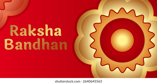 Indian festival Raksha Bandhan (Rakhi) vector illustration red background happy sacred bandages Rakhi protection brother sister sweets talisman amulet gold string ritual wish