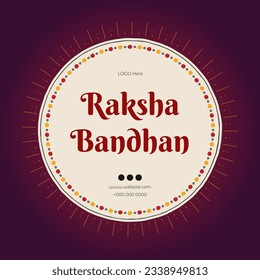 indian Festival Raksha Bandhan Traditional Design with Calligraphy