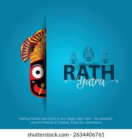 Indian festival Ratha Yatra of Lord god Jagannath, Balabhadra and Subhadra on Chariot with people. new abstract vector illustration design