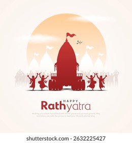 Festival indiano Ratha Yatra. silhueta estilo concept.lord jagnnath rath yatra. abstract vetor ilustração design	