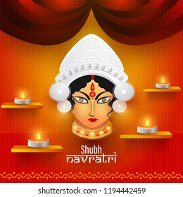 Indian Festival Shubh Happy Navratri Background Stock Vector (Royalty ...