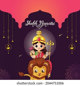 Indian festival Shubh Navratri banner design template.