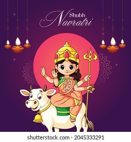 Indian festival shubh Navratri banner design template. 
