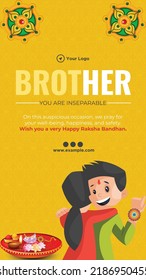 Indian festival wish you a very happy Raksha Bandhan portrait template design.