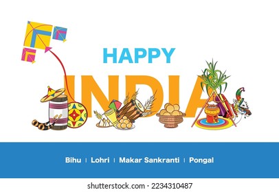 indian festivals vector template design