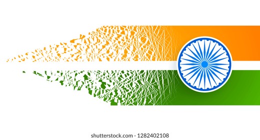 indian flag abstract design with particle effect