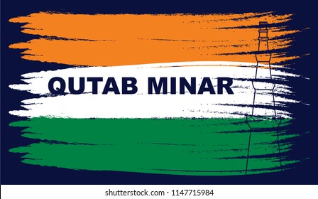 Indian flag along with indian monuments  background image for Indian independence day 