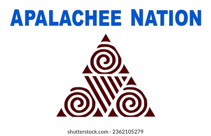 Indian flag Apalachee Nation tribe vector illustration isolated on background. Symbol of native people in America. Apalachee Nation clan emblem banner. Native Americans community.