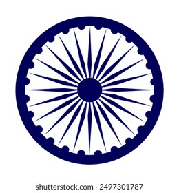 Indian flag Ashoka Chakra banner design transparent background, PNG Vector illustration, 15th of August Independence Day