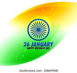 Indian Flag background with Ashok Chakra. Happy Republic Day celebration. 