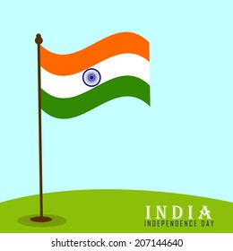  Indian Flag background with Asoka wheel  background for India Independence Day.